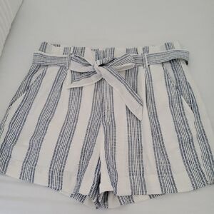 H&M High Waist Striped Shorts